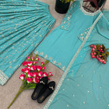 Designer Party Wear Look Top-Plazzo