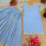 Designer Party Wear Look Top-Plazzo
