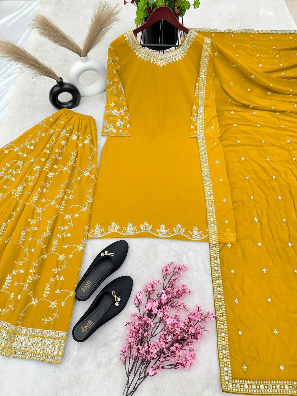 Designer Party Wear Look Top-Plazzo