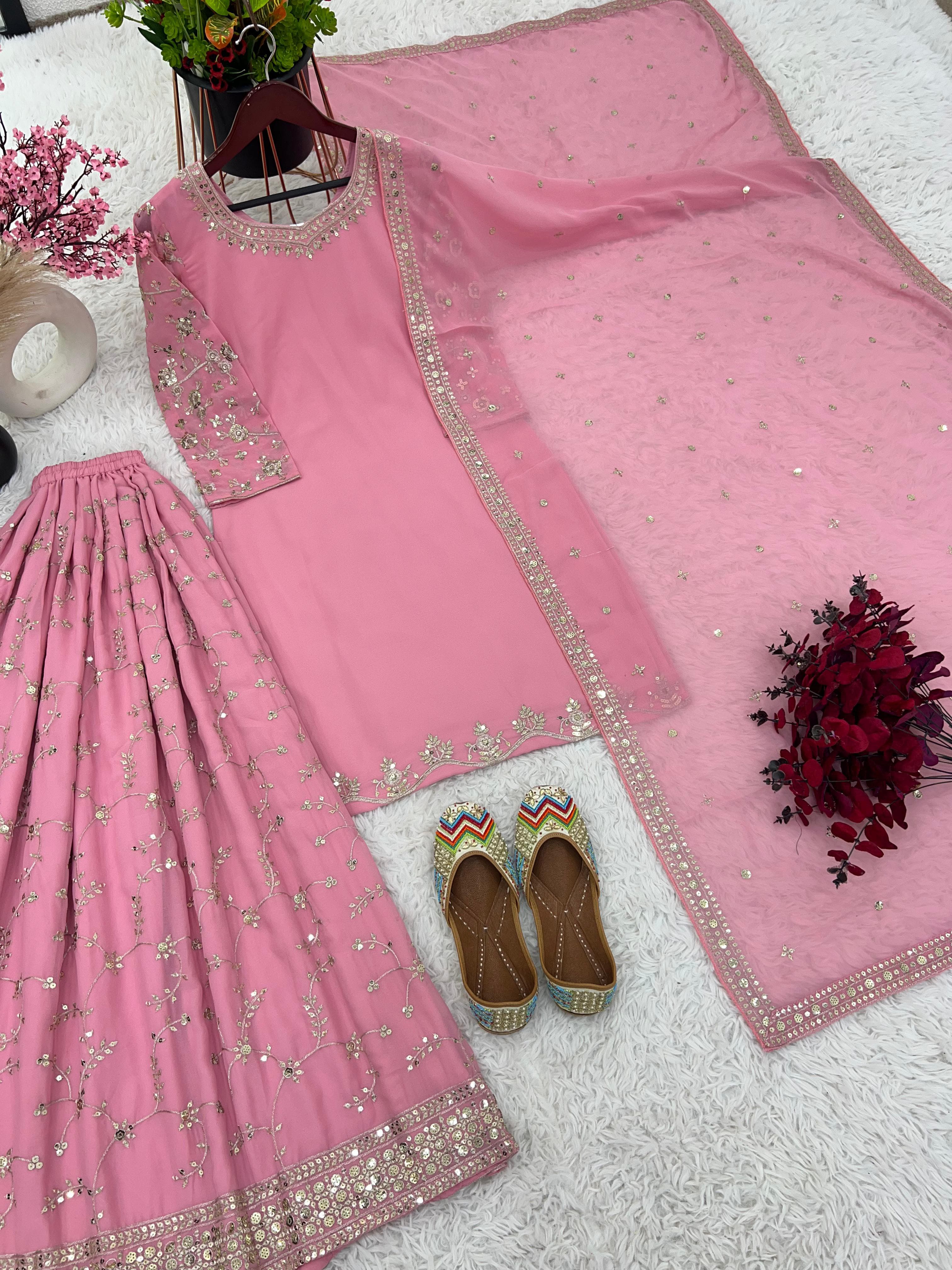 Designer Party Wear Look Top-Plazzo