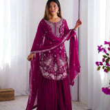 Glamrious Embroidered Top Sharara