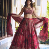 Dashing Flower Print Lehenga Choli