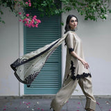 Creamy Star Georgette Embroidered Suit