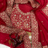 Reddish Soft Tabby Silk Saree