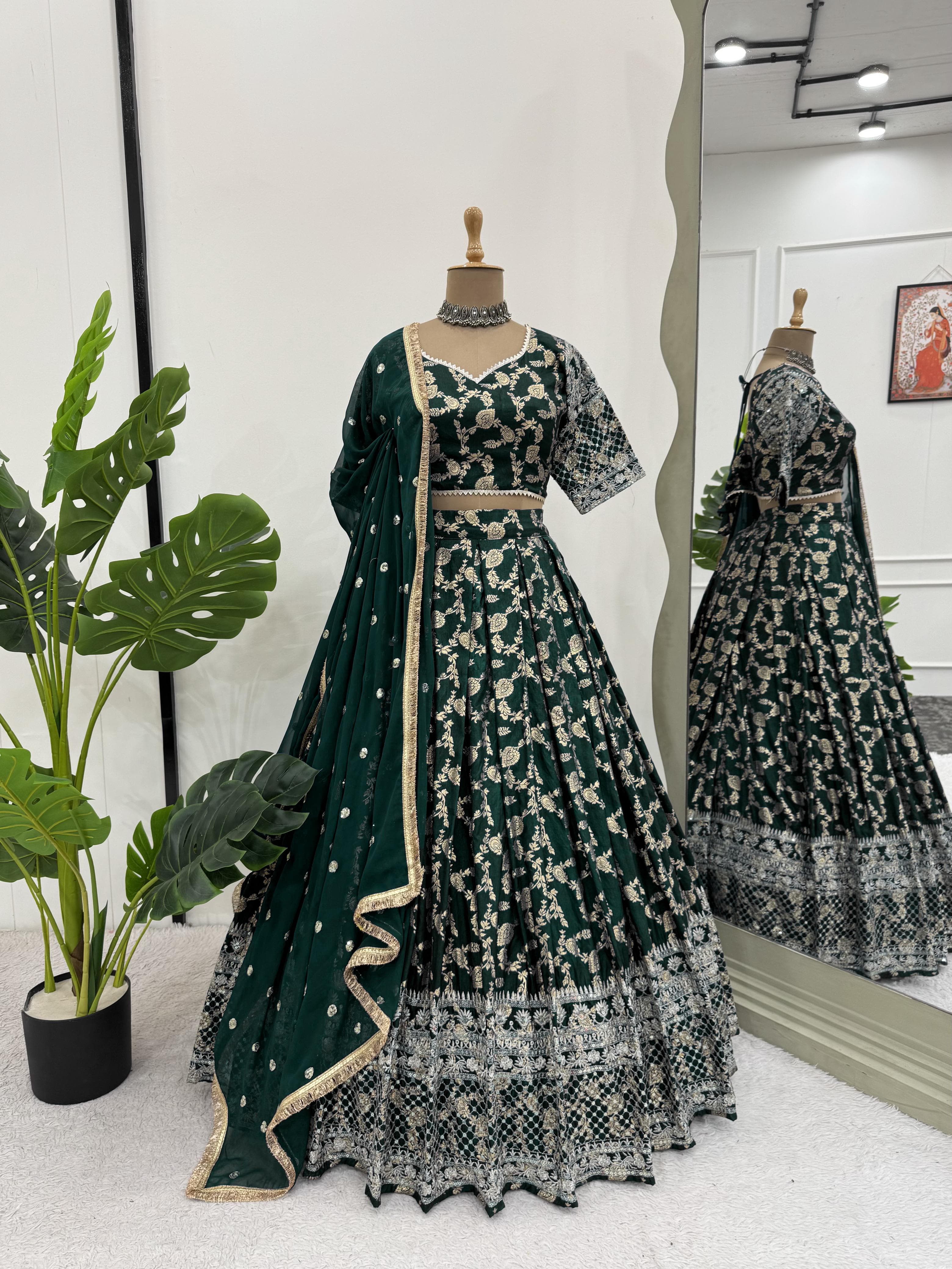 Occasionally Jacquard Silk Lehenga