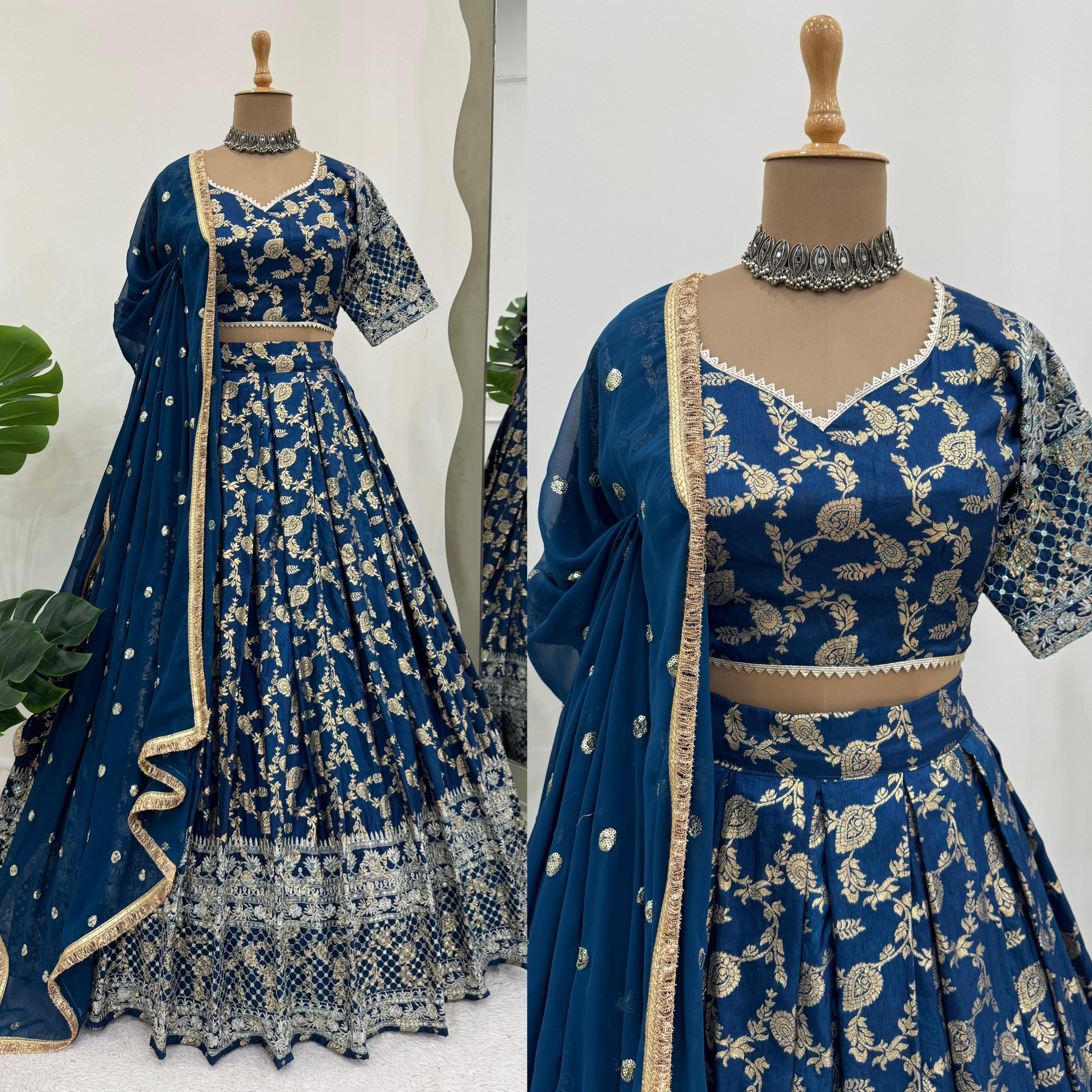 Occasionally Jacquard Silk Lehenga