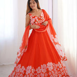Orange Oraganza Printed Gown