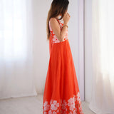 Orange Oraganza Printed Gown
