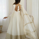 Festive Chinon Silk Anarkali Gown