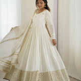 Festive Chinon Silk Anarkali Gown