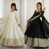 Festive Chinon Silk Anarkali Gown
