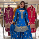 Designer Embroidered Top Plazzo