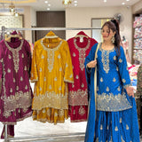 Designer Embroidered Top Plazzo