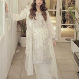 Fancy Silver Pakistani Embroidered Suit