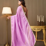 Purple Embellished Chiffon Saree