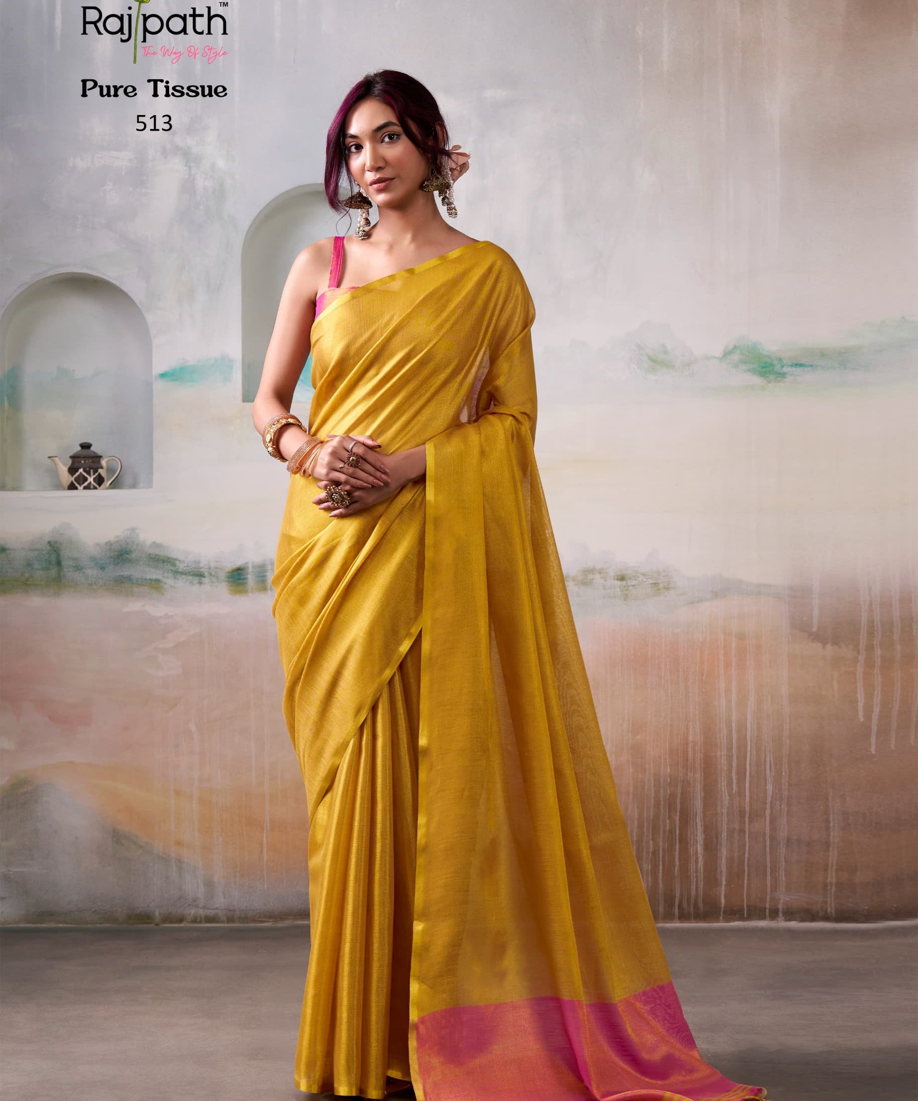 Anvika Pure Handloom Tissue Saree