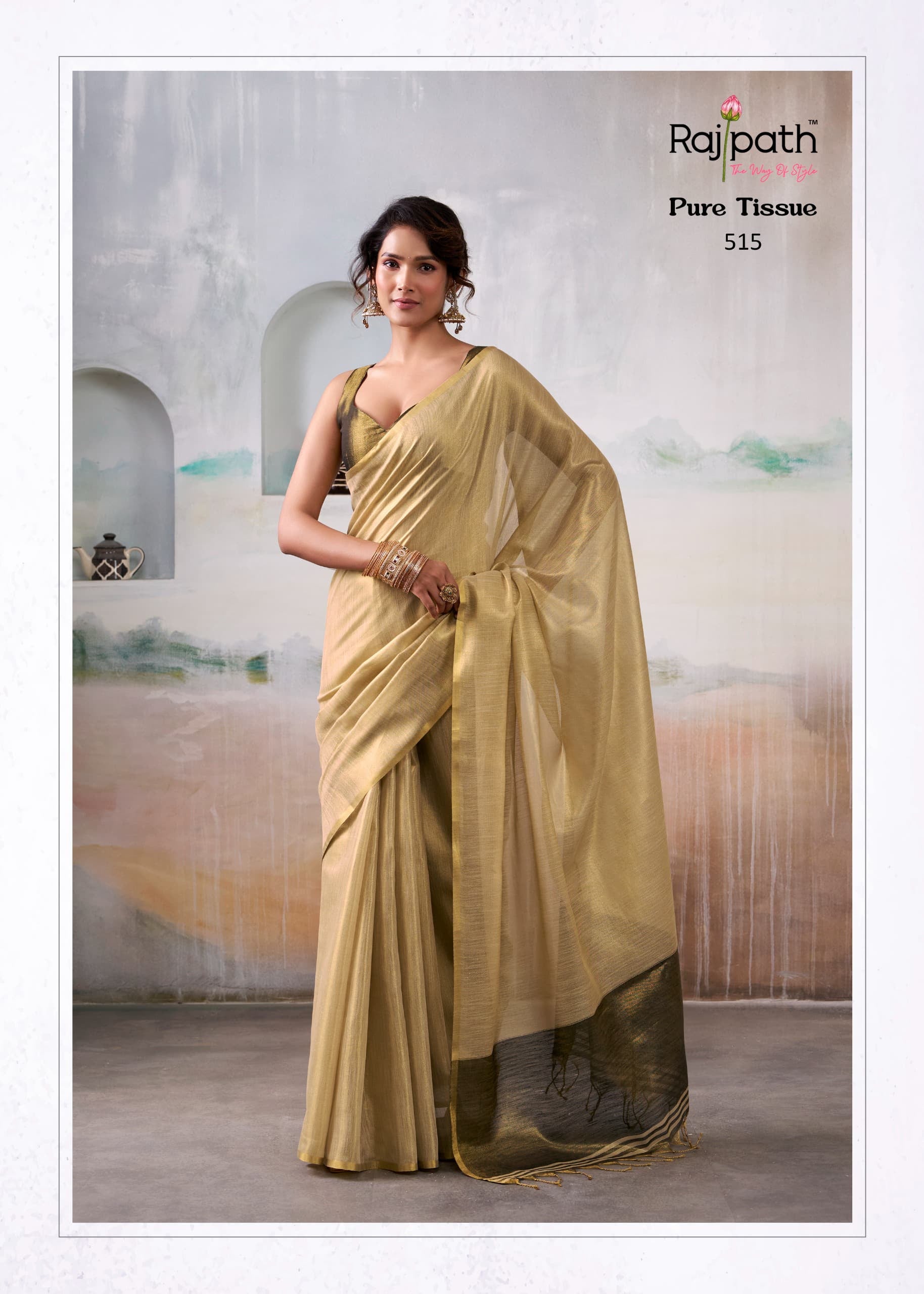 Anvika Pure Handloom Tissue Saree