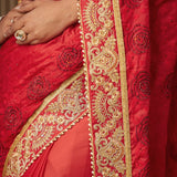Embroidered Embellished Satin Saree