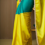 Charming Motiwork Colorblocked Chiffon Saree