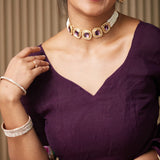 Wine Embellished Chiffon Saree