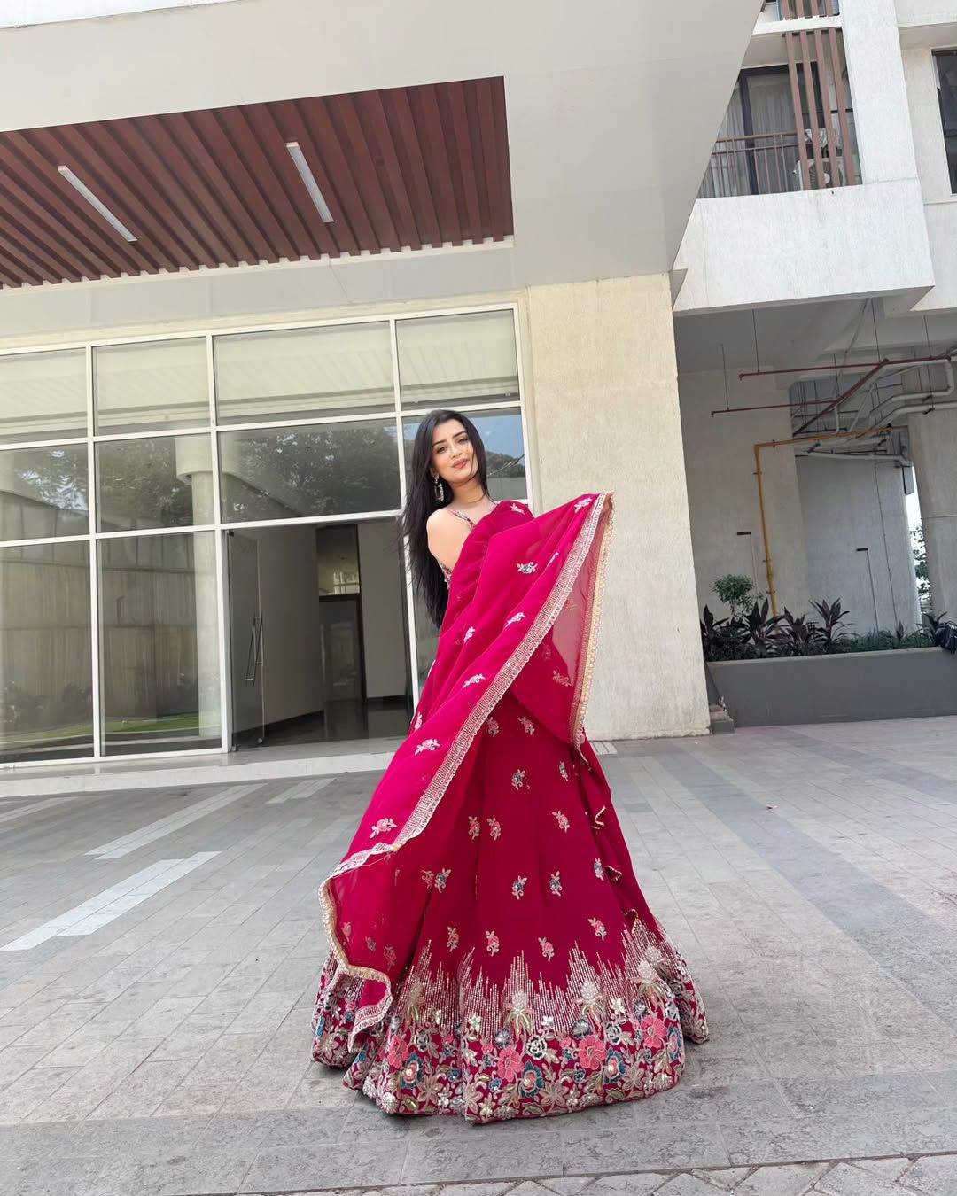 Stunning Faux Georgette Lehenga