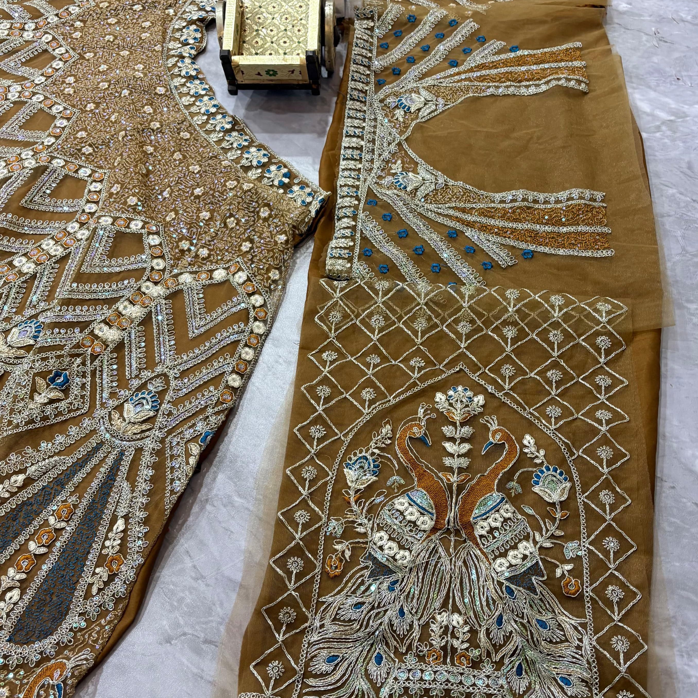 Premium Embroidered Net Lehenga