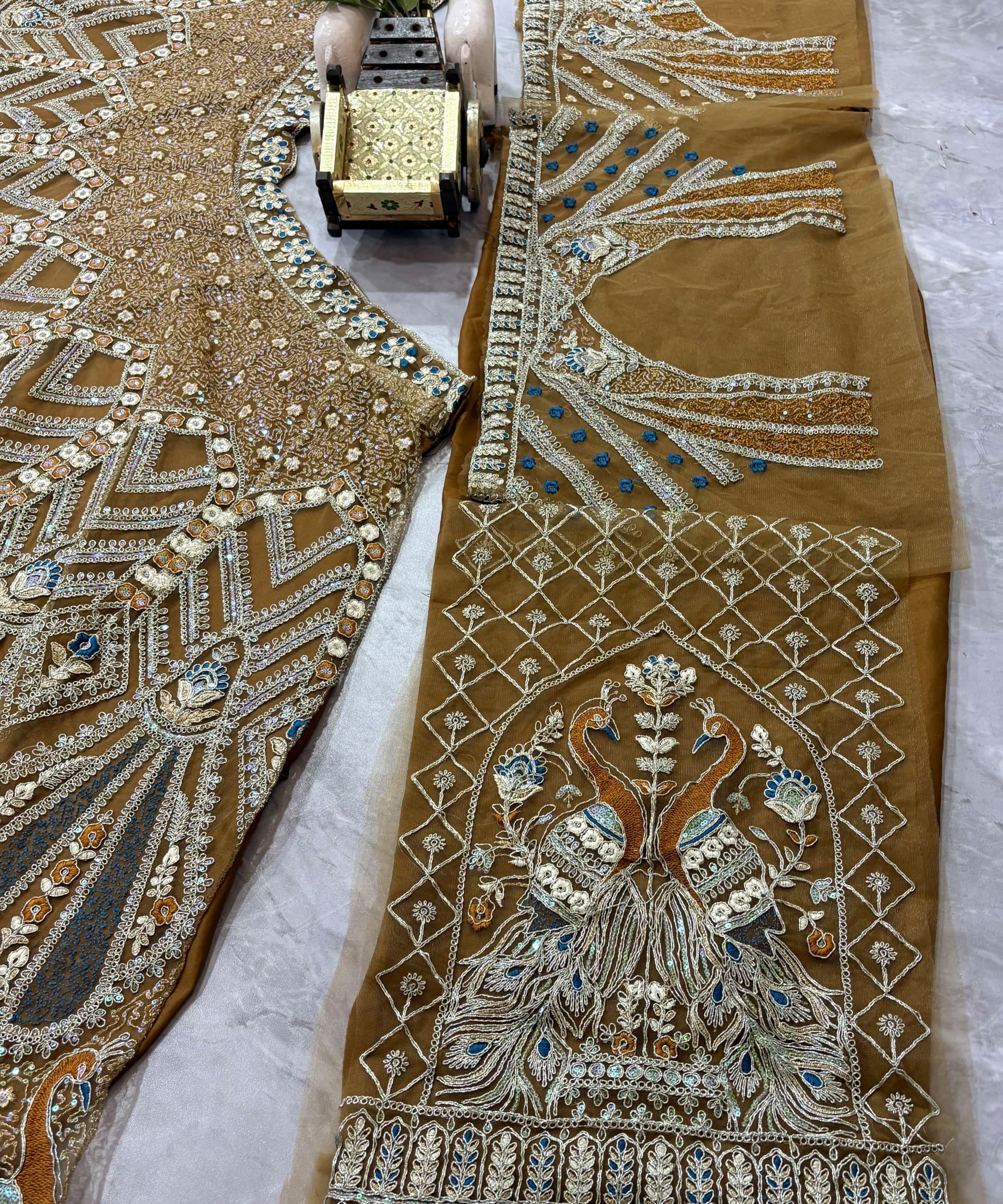 Premium Embroidered Net Lehenga