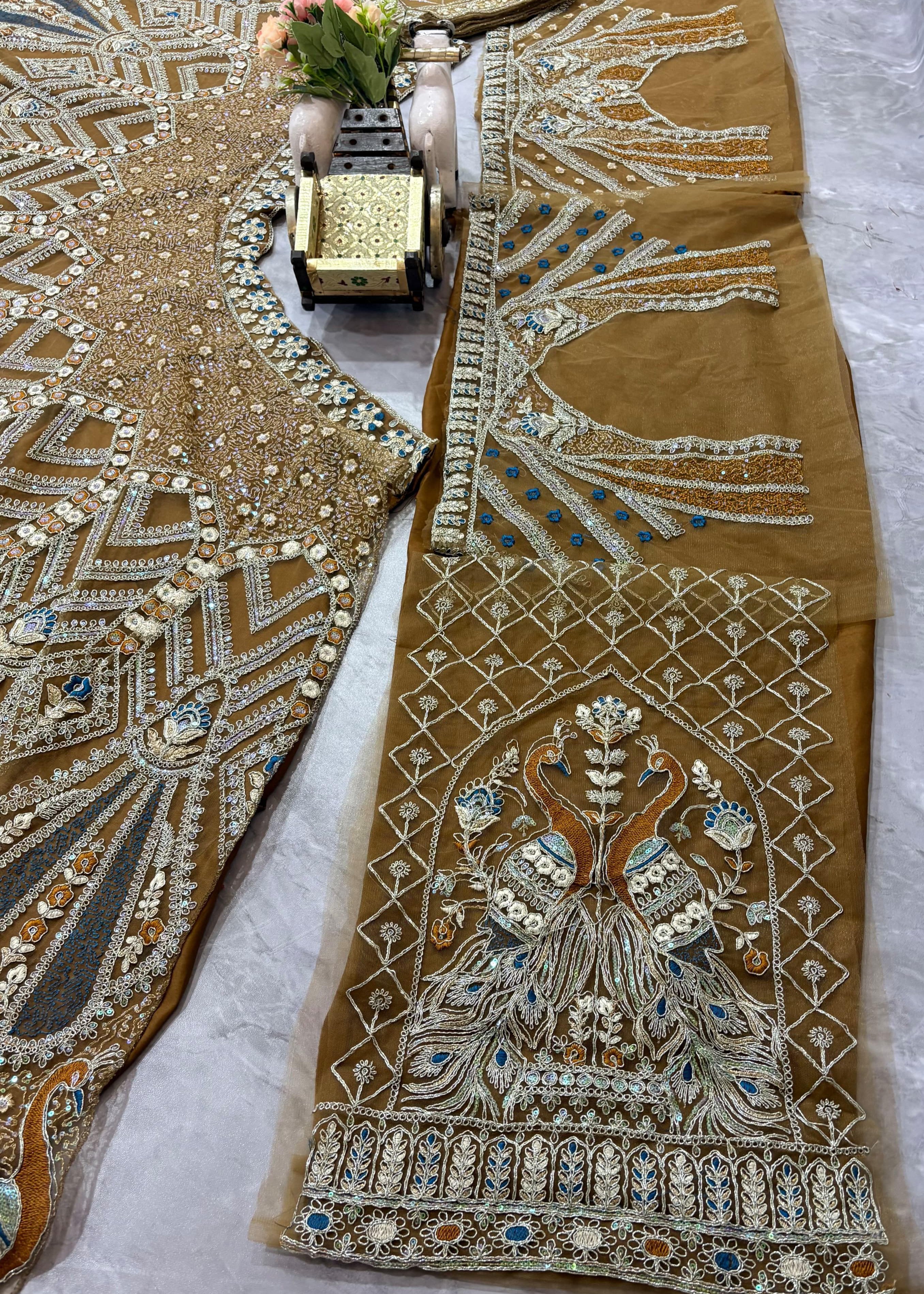 Premium Embroidered Net Lehenga