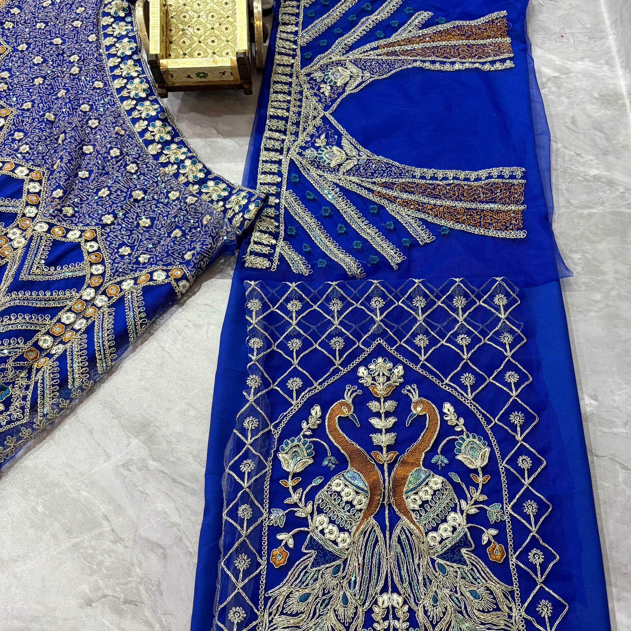 Premium Embroidered Net Lehenga