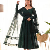 Classic Lakhnovi Embroidered Gown