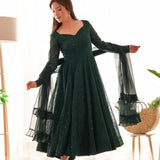 Classic Lakhnovi Embroidered Gown