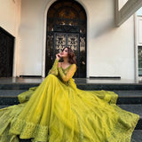 Attractive Kediya Style Shrug Suit