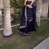 Fancy Dark Blue Top Sharara