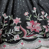 Black Heavy Chinon Silk Gown