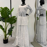 White Lakhnavi  Top Plazzo