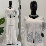 White Lakhnavi  Top Plazzo