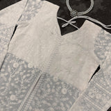 White Lakhnavi  Top Plazzo