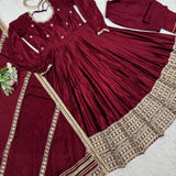 Sehnaaz Chinon Silk Gown