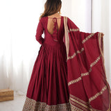 Sehnaaz Chinon Silk Gown