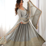 Sehnaaz Chinon Silk Gown
