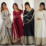 Sehnaaz Chinon Silk Gown