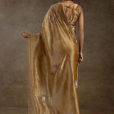 Premium Golden Zarkan Diamond Saree