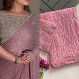 Pink Bollywood Sequence Saree