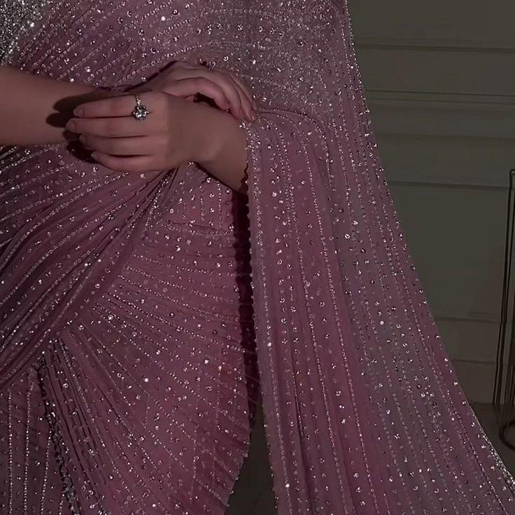 Pink Bollywood Sequence Saree