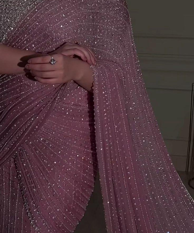 Pink Bollywood Sequence Saree