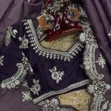 Festive Brown Silk Saree