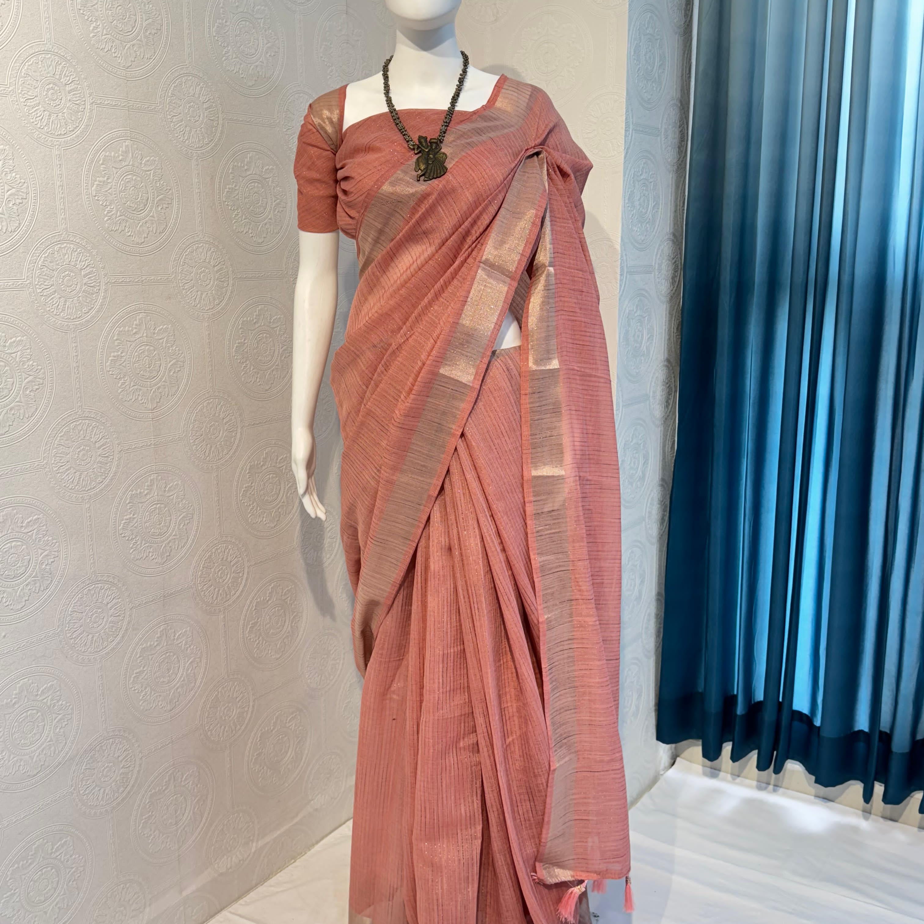 Beautiful Soft Linen Cotton Saree