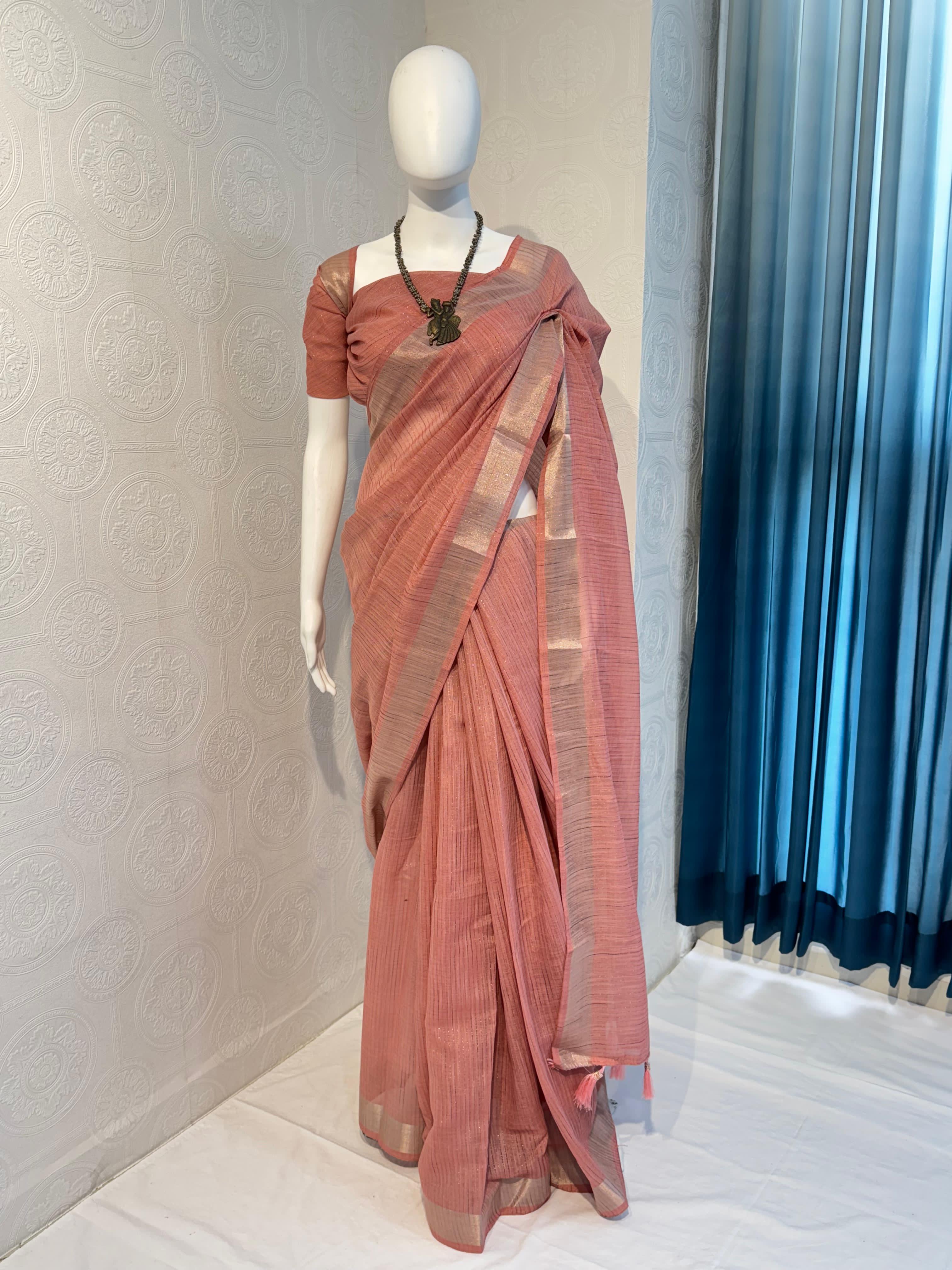 Beautiful Soft Linen Cotton Saree