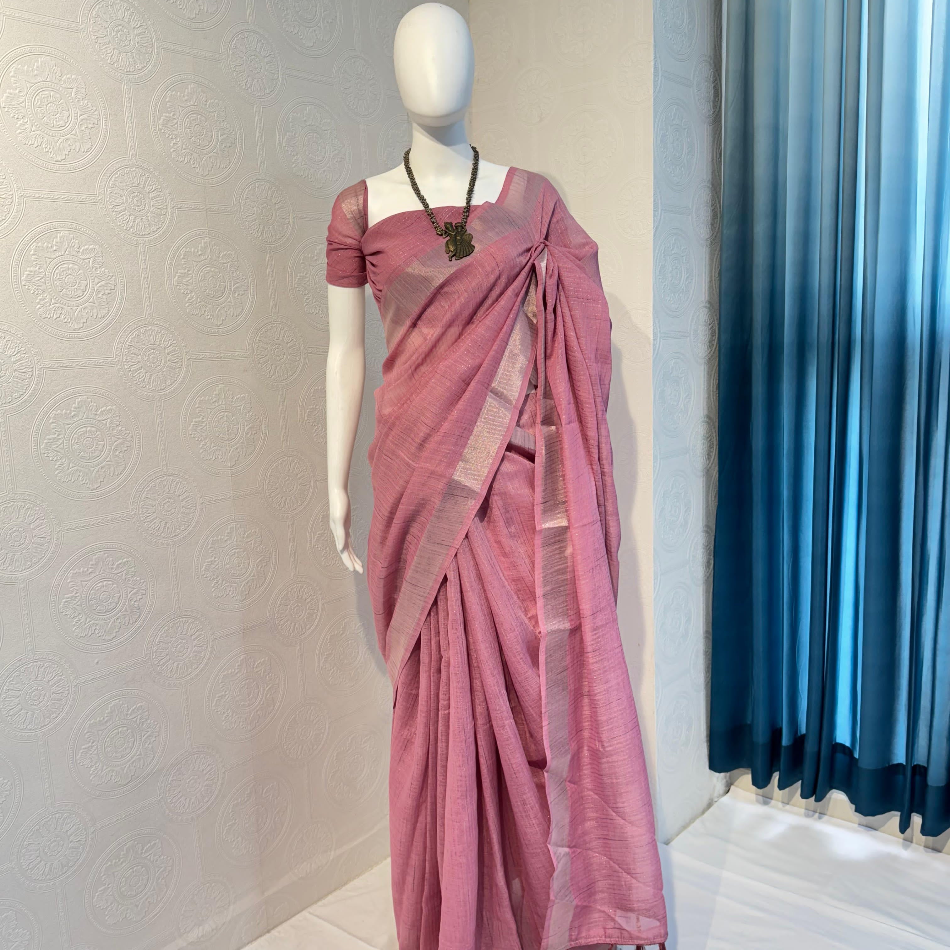 Beautiful Soft Linen Cotton Saree