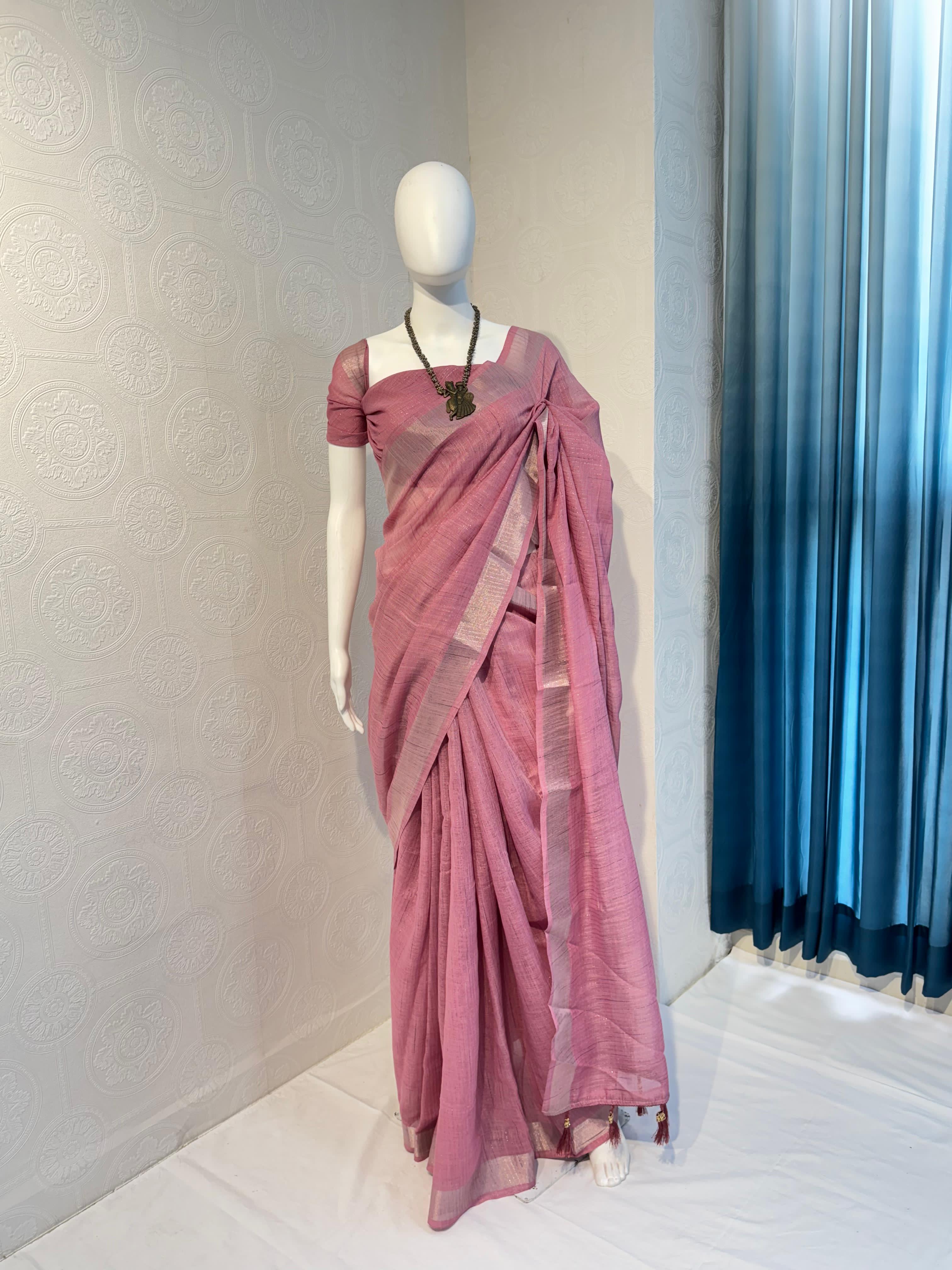 Beautiful Soft Linen Cotton Saree